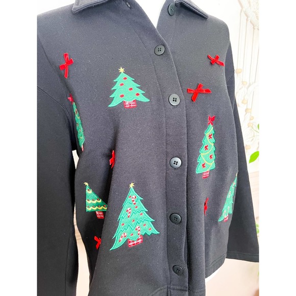 Baxter & Wells Vintage Embroidered Holiday Cardigan Sweater Size S - Picture 2 of 6